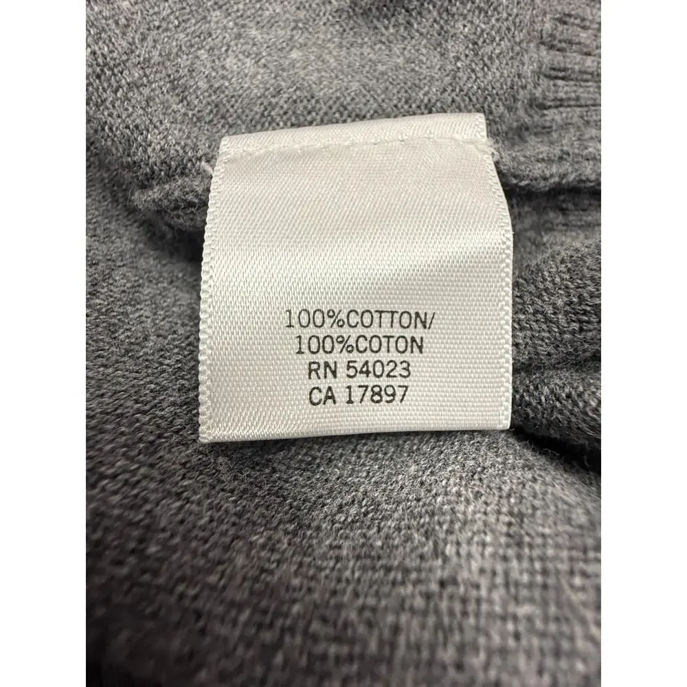 Banana Republic V Neck Sweater Gray 100% Cotton Classic Lightweight Large